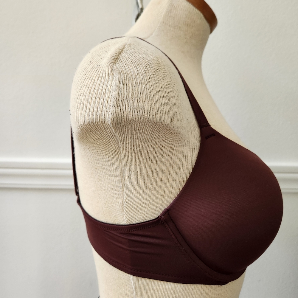 Pink Victoria's Secret Burgundy Push-Up Bra Size 34 D - Picture 4 of 8